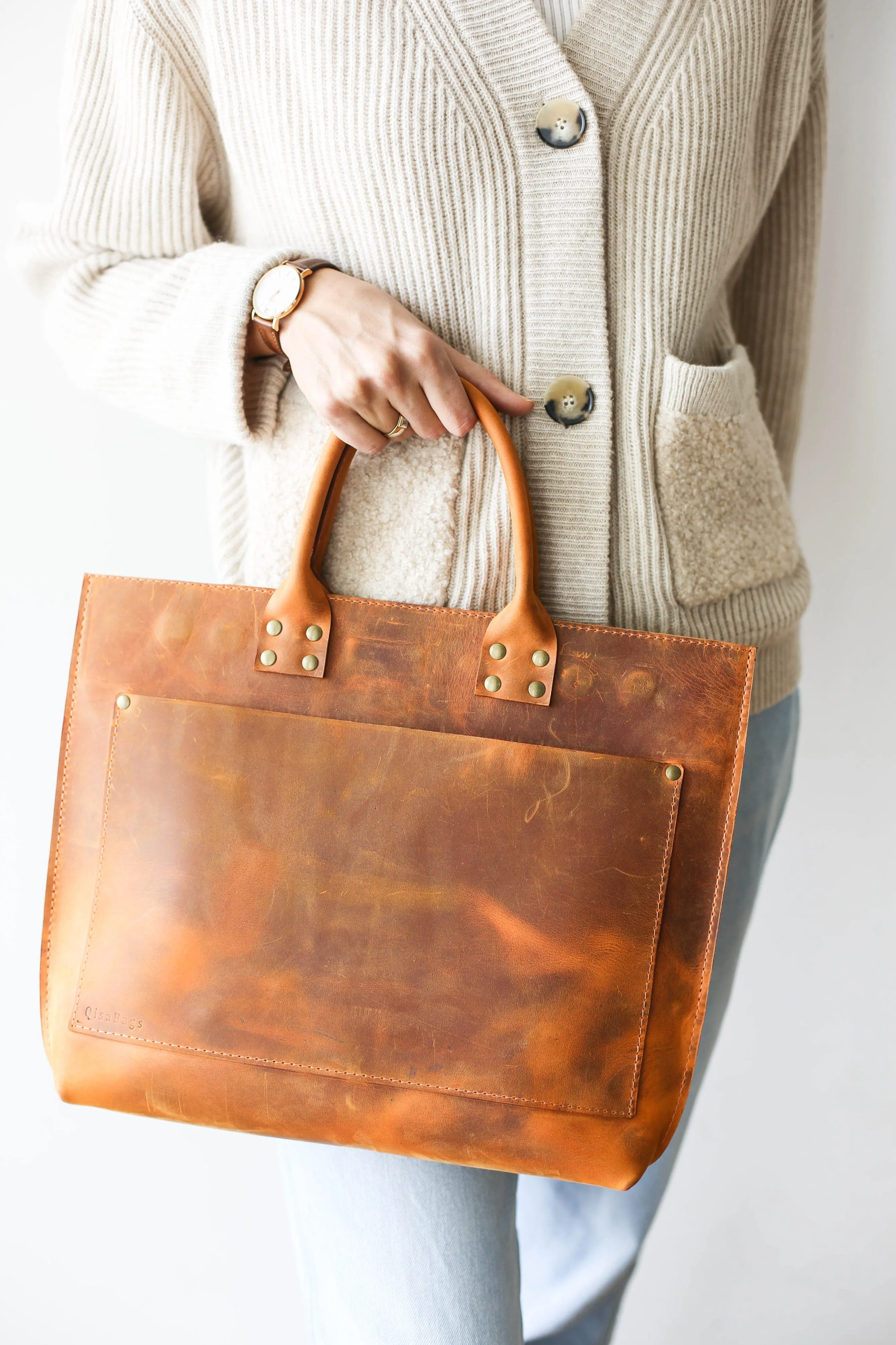 Brown Leather Laptop Bag - Leather Briefcase