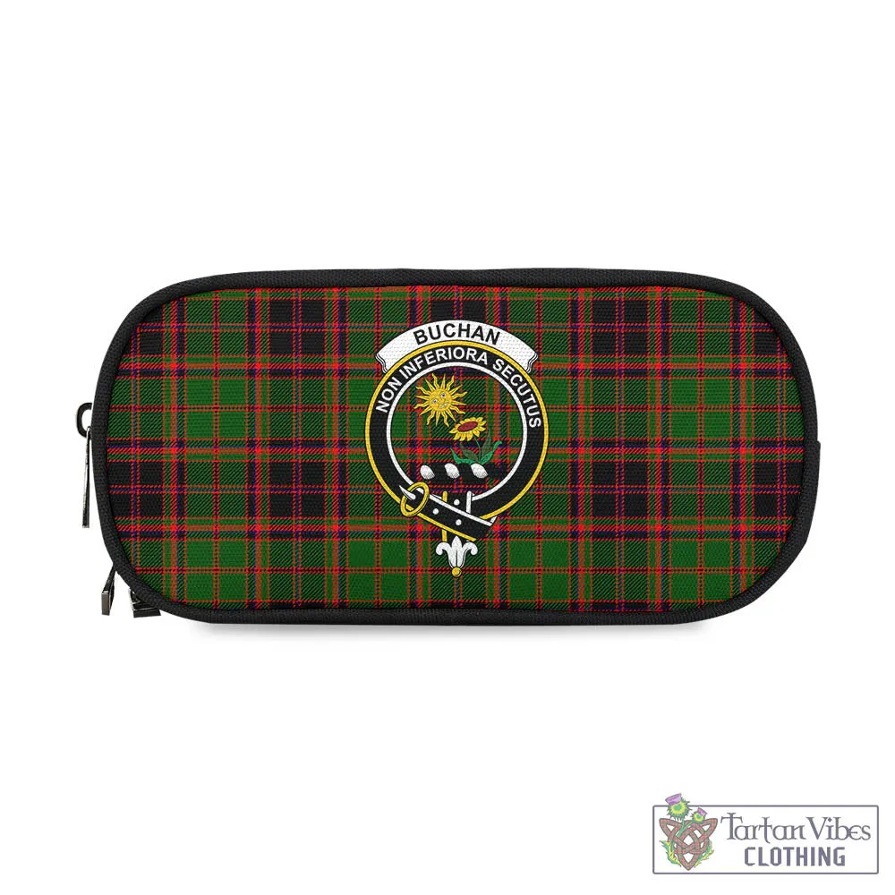 Buchan Tartan Pen and Pencil Case with Family Crest