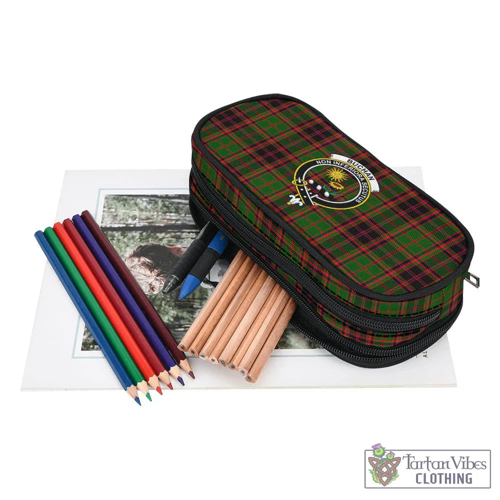 Buchan Tartan Pen and Pencil Case with Family Crest