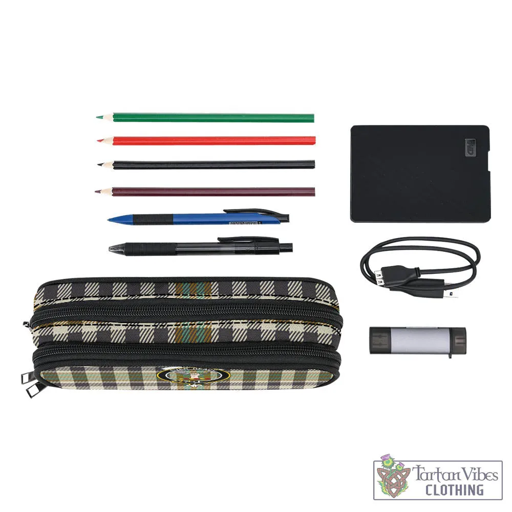 Burns Check Tartan Pen and Pencil Case with Family Crest