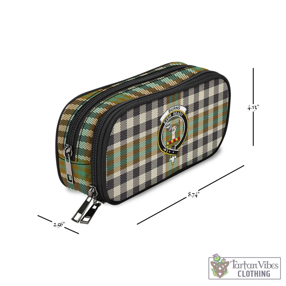 Burns Check Tartan Pen and Pencil Case with Family Crest