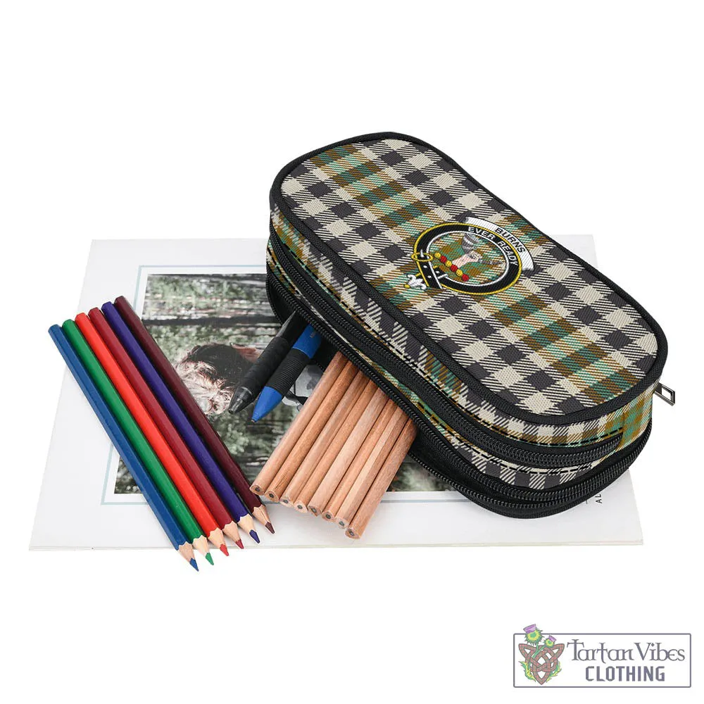 Burns Check Tartan Pen and Pencil Case with Family Crest