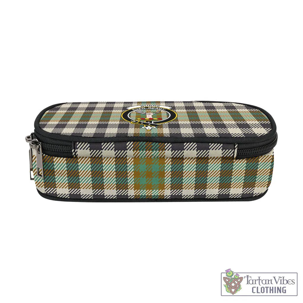 Burns Check Tartan Pen and Pencil Case with Family Crest