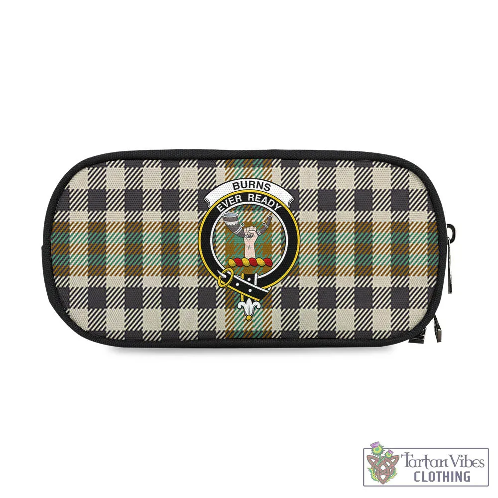 Burns Check Tartan Pen and Pencil Case with Family Crest