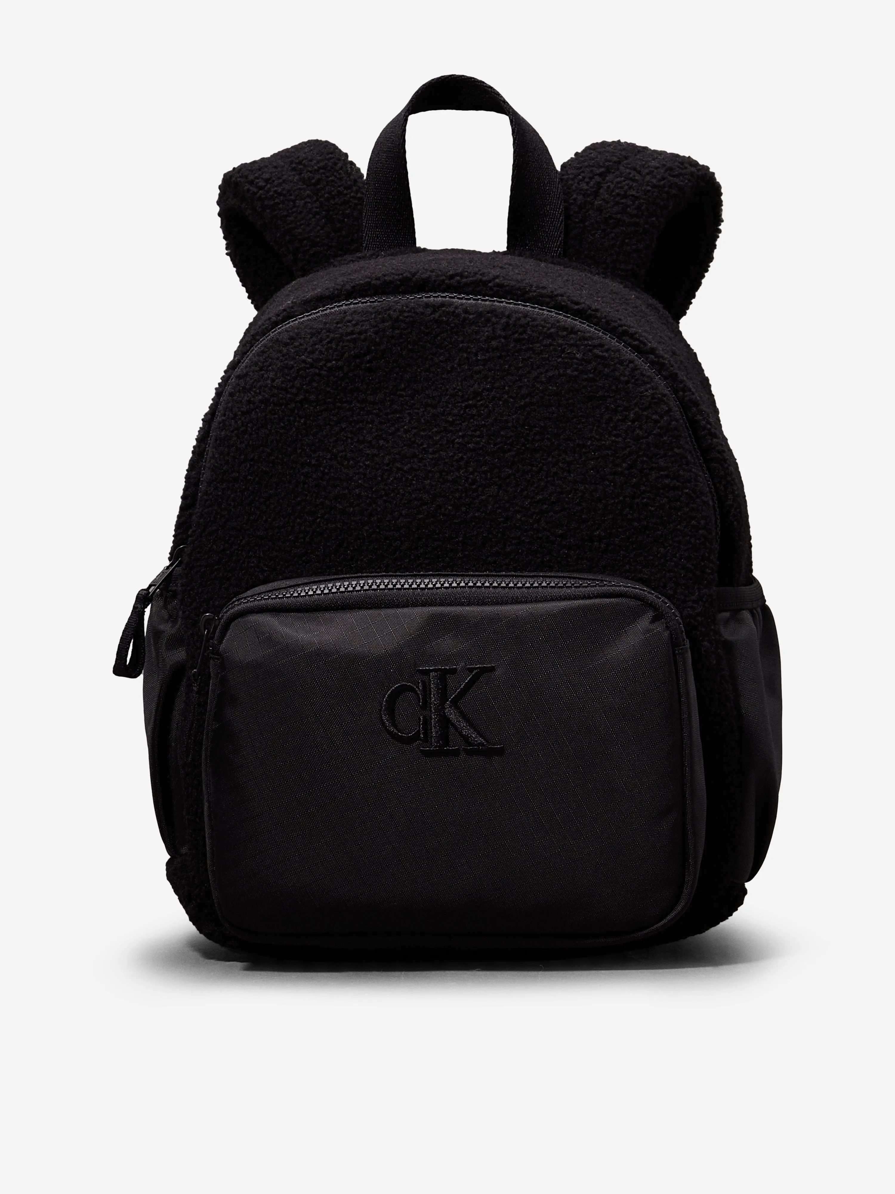 Calvin Klein Kids Teddy Fleece Backpack in Black (23cm)