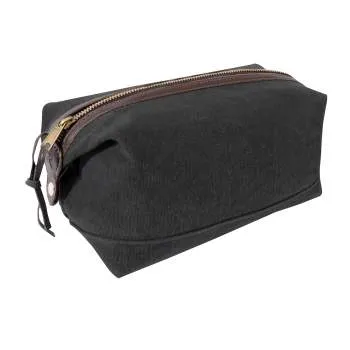 Canvas And Leather Toiletry Travel Kit Bag