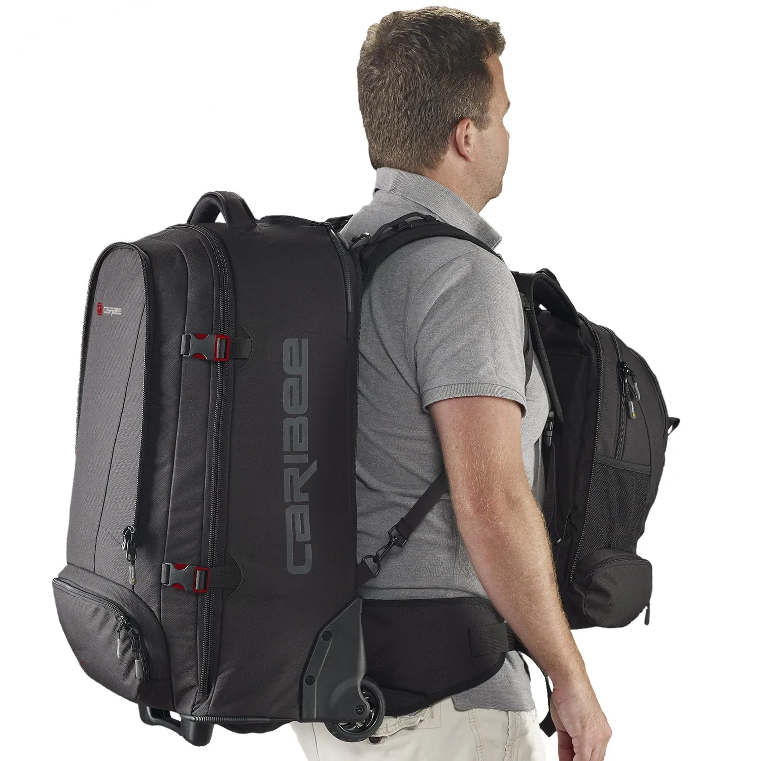 Caribee - Skymaster III 80L Wheeled Travel Backpack - Black