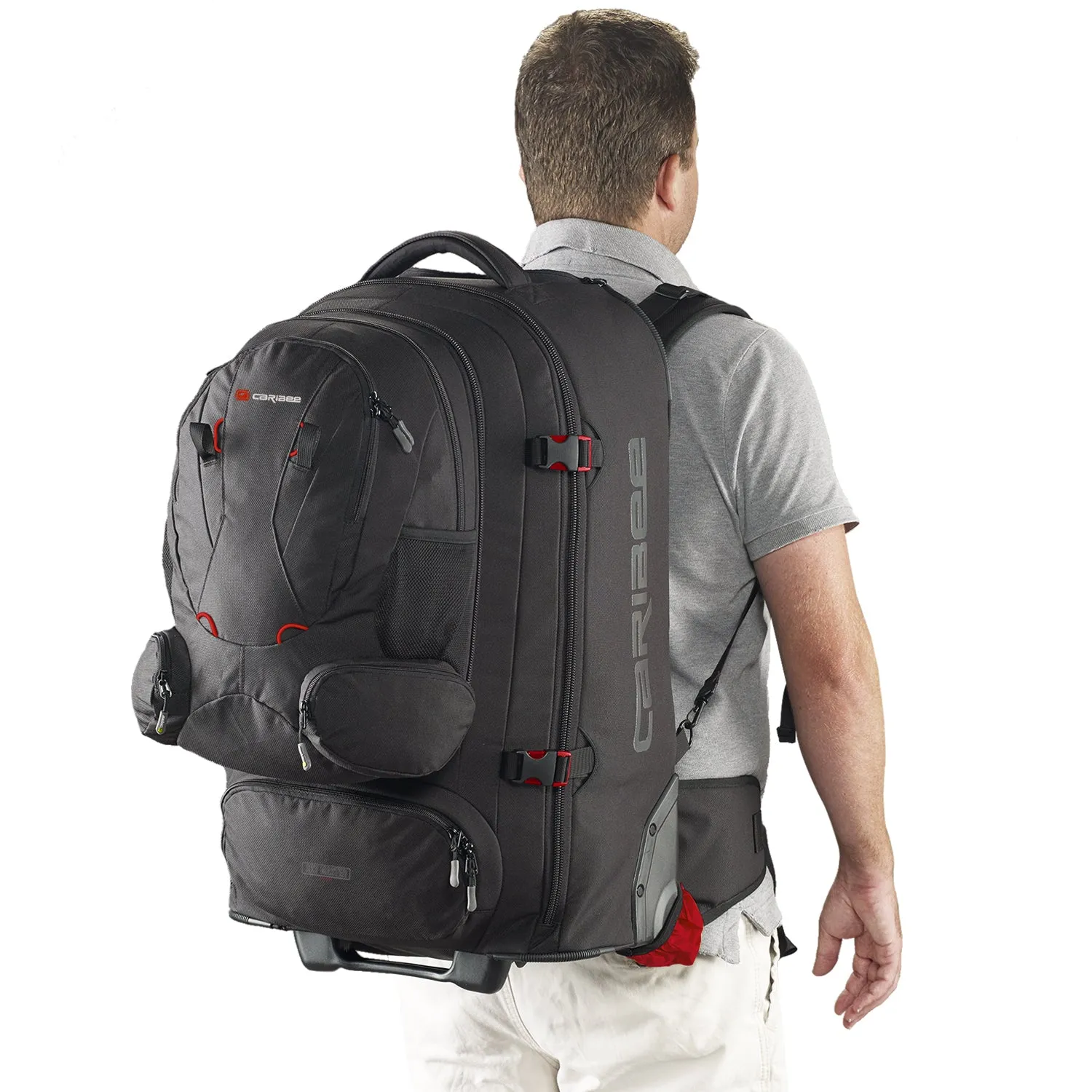 Caribee - Skymaster III 80L Wheeled Travel Backpack - Black