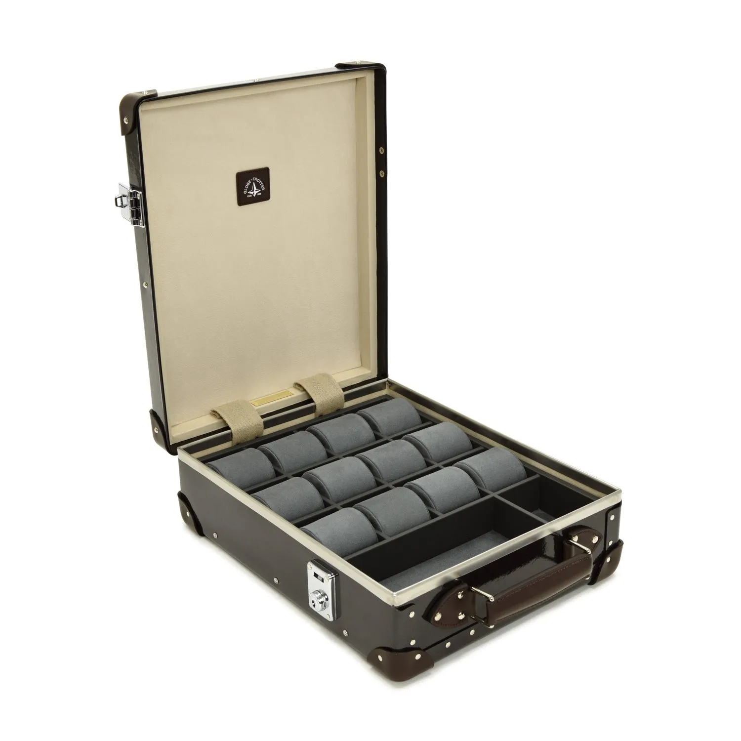 Caviar · 12-Slot Watch Case | Caviar/Chocolate