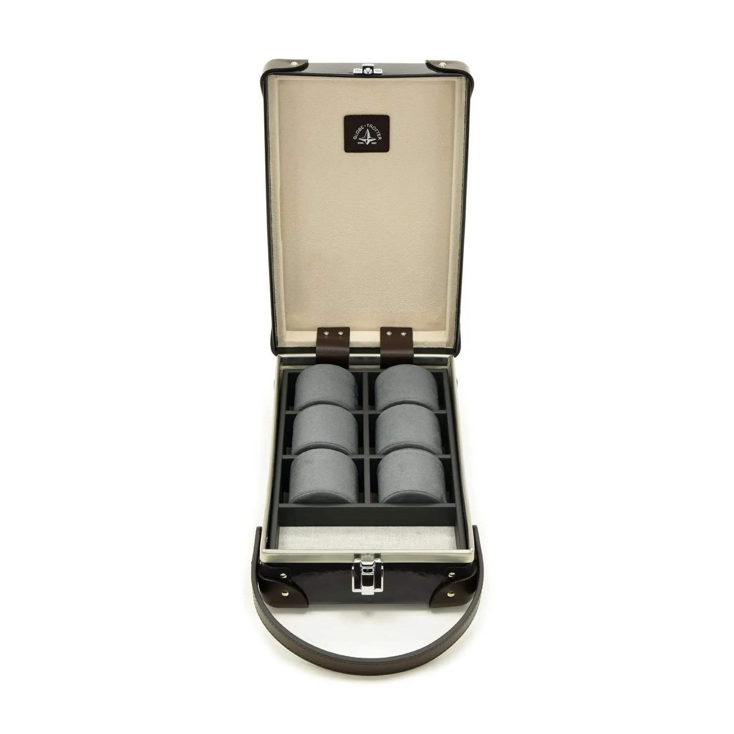 Caviar · 6-Slot Watch Case | Caviar/Chocolate