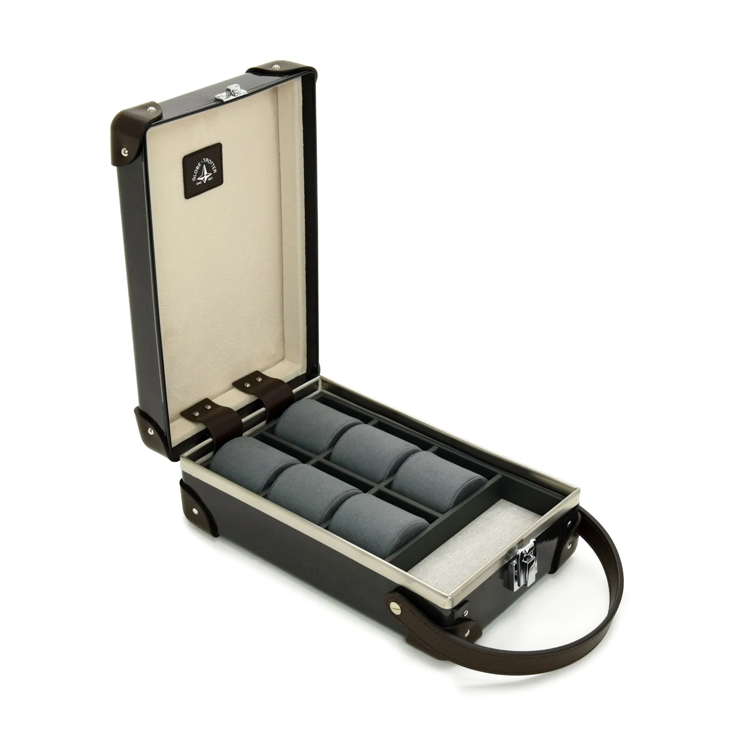 Caviar · 6-Slot Watch Case | Caviar/Chocolate