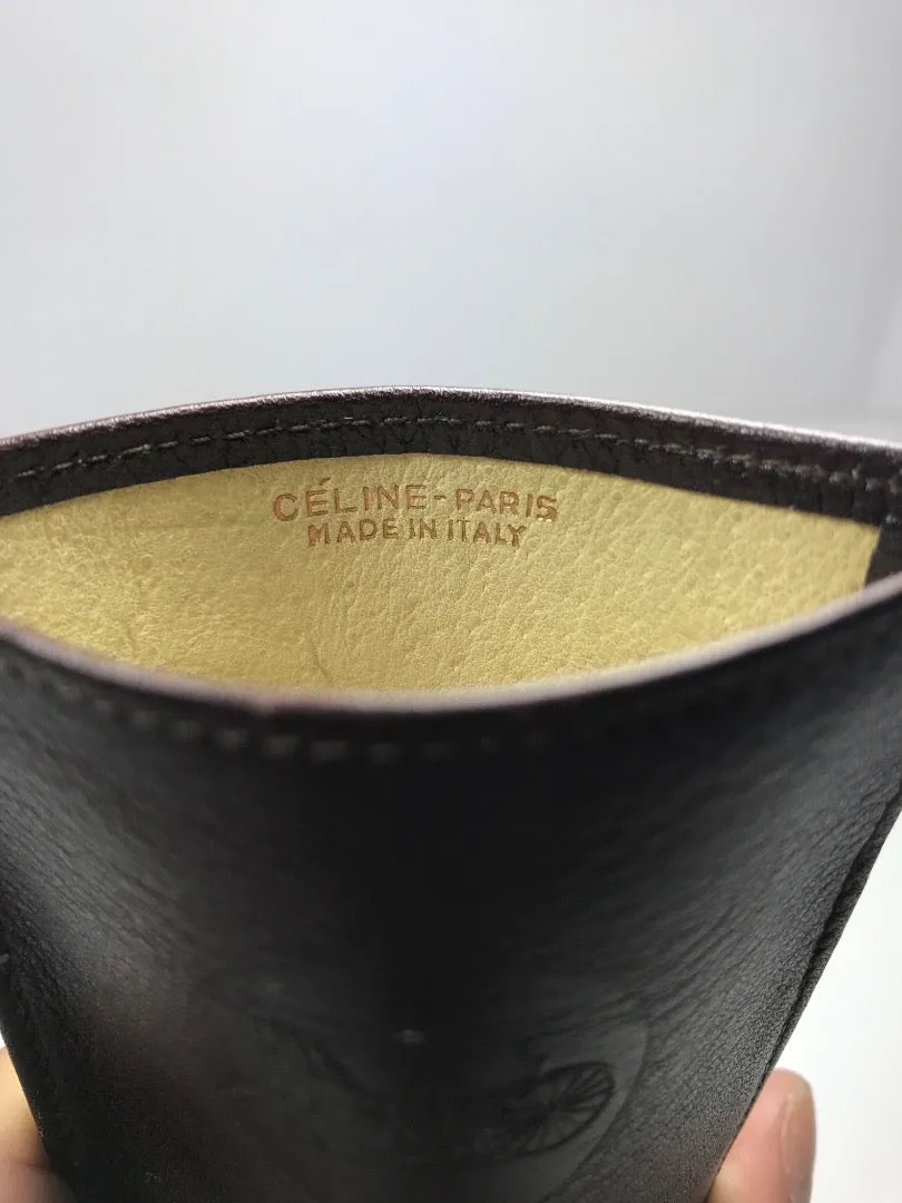 CELINE Slim Brown Leather Eye Glass Case