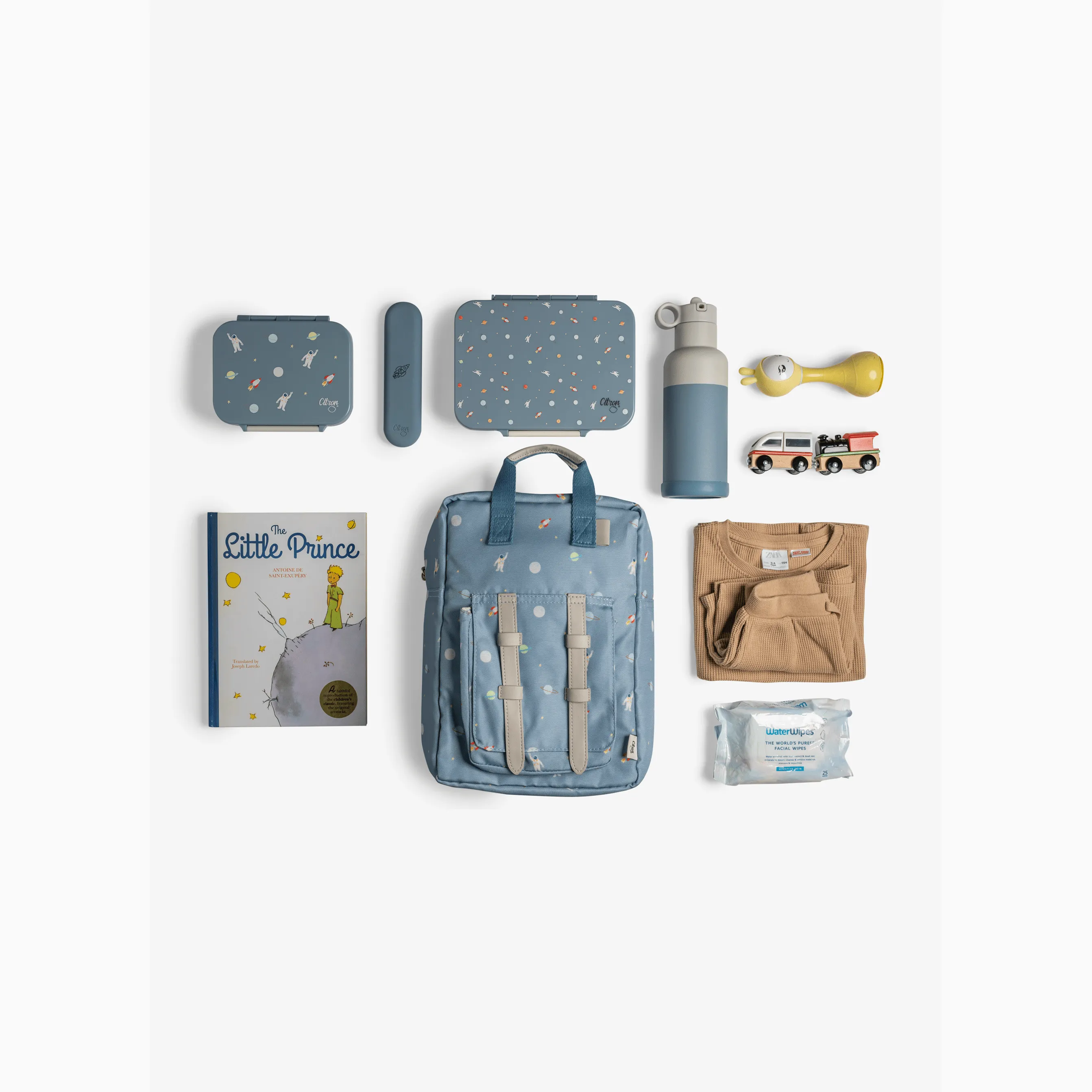 Citron Kids Backpack - Spaceship Dusty Blue