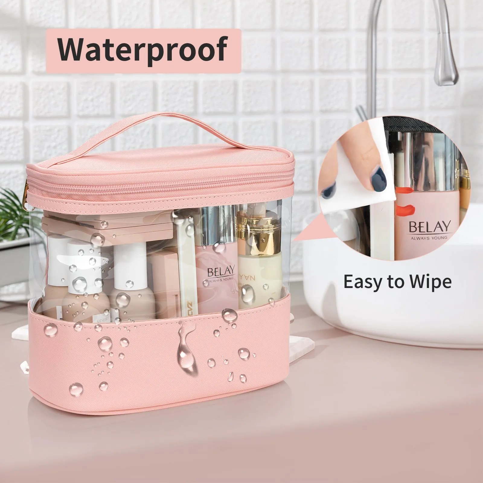 Clear Makeup travel Waterproof Toiletry Bag