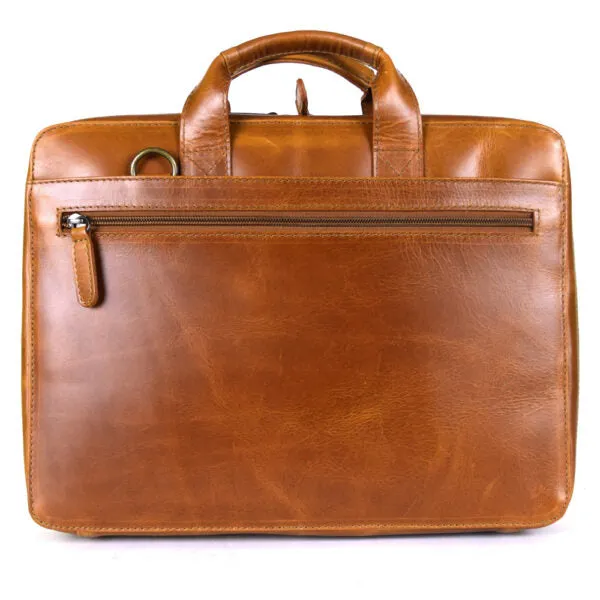 Colorado Organizer Portfolio in Cognac color - glossy finish repellent wather protection - LAST UNIT - FINAL SALE - no exchange