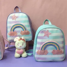 Colourful Rainbow Theme Mini Backpack.