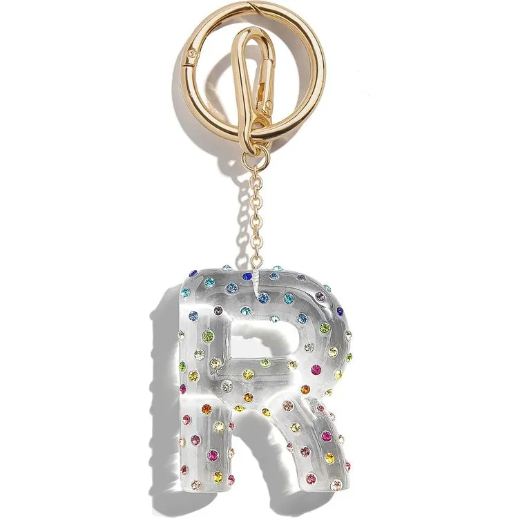 Confetti Initial Bag Charm - R