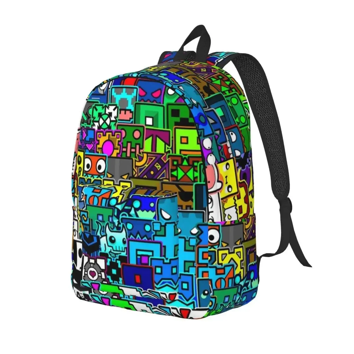 Cool Geometry Dash Cube Backpack for Gamers