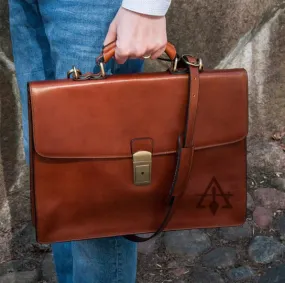 Council Briefcase - Brown Leather