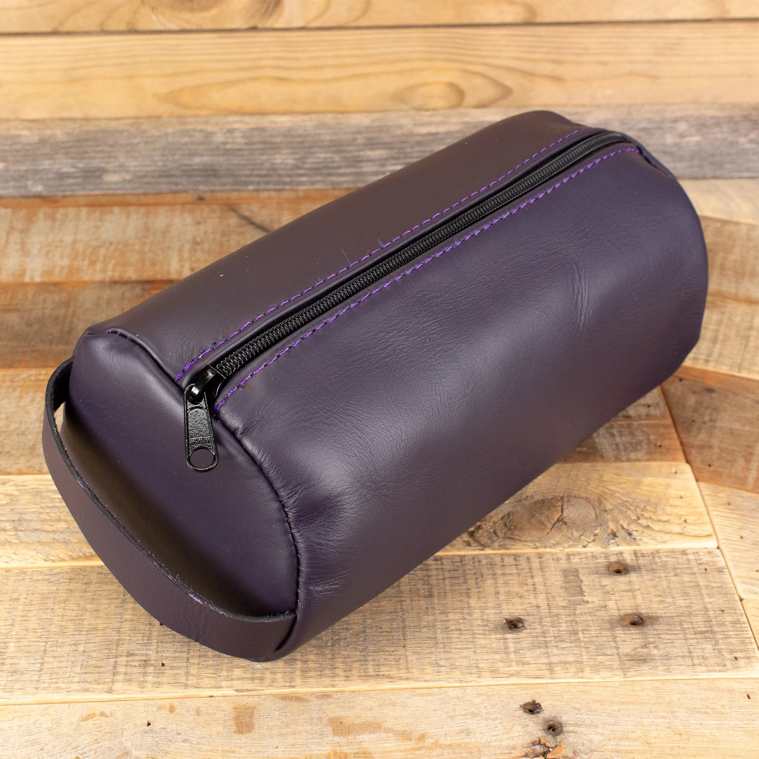 Cowhide Purple Toiletry Bag