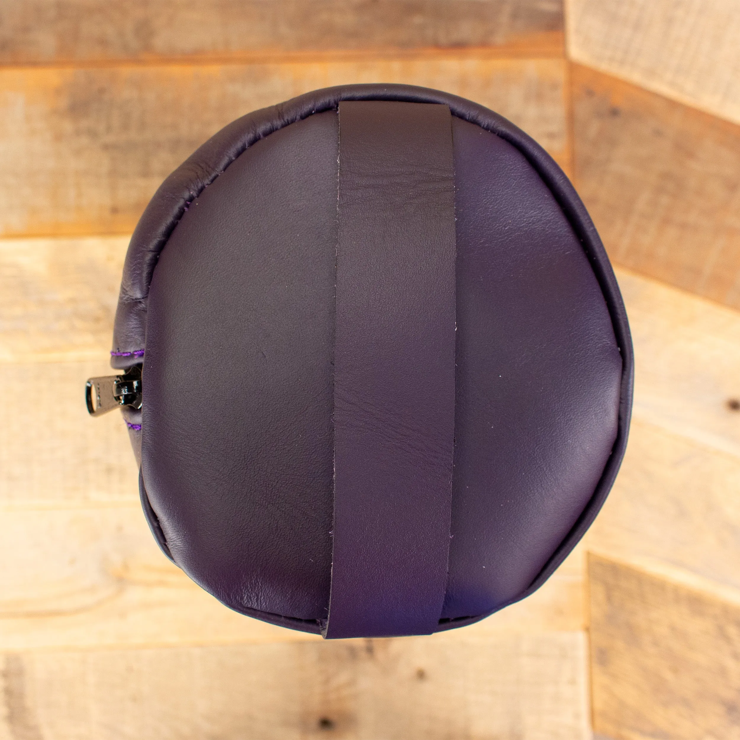 Cowhide Purple Toiletry Bag