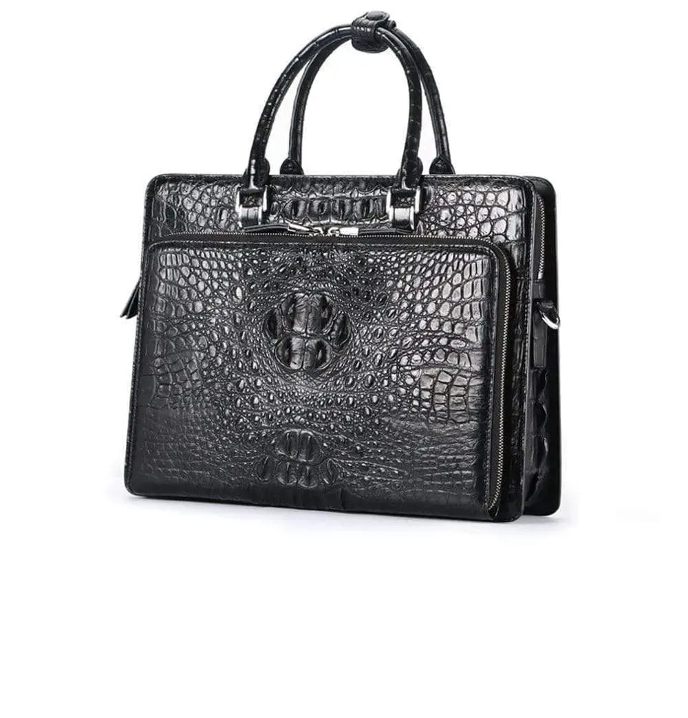 Crocodile Skin Leather Briefcase & Business Bag