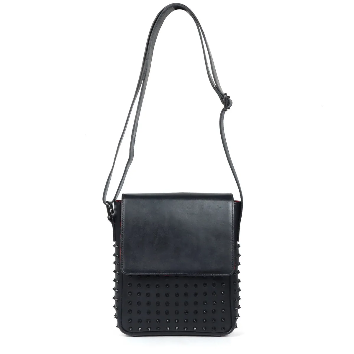 Crossbody Flap Over with Black Studded Leather Bag