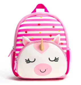 Cute Baby Unicorn Soft Plush Backpack  with Front Pocket for Kids (Pink)