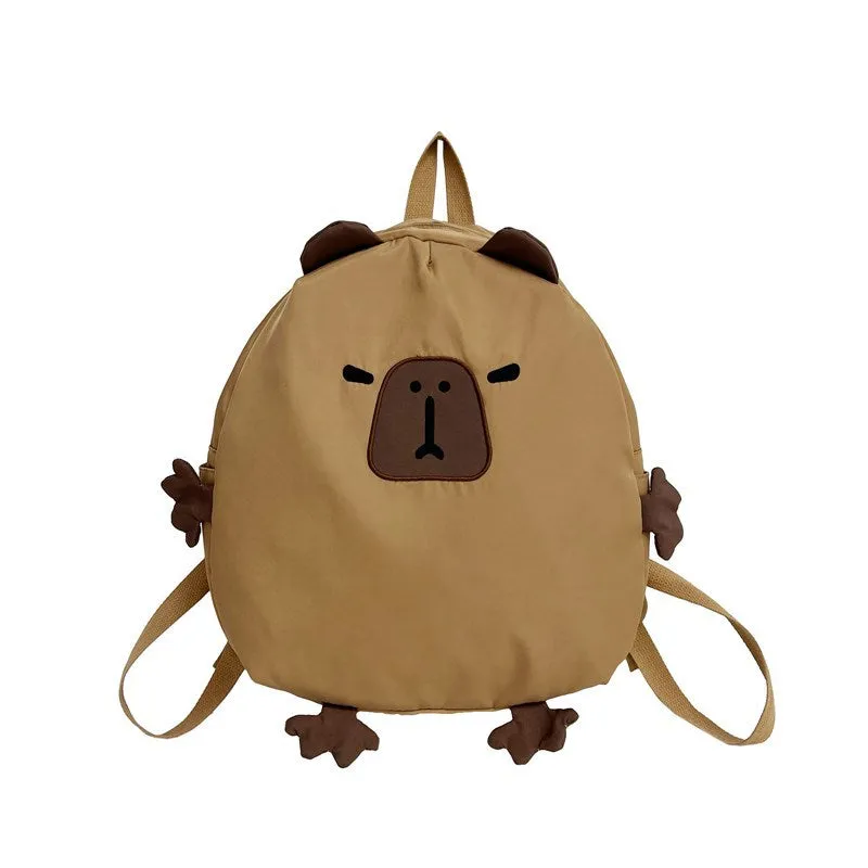 Cute Net Thang-Ga Pibala Backpack Bags Ins Popular Girl Heart Cartoon Capybara Large Capacity Student Schoolbag