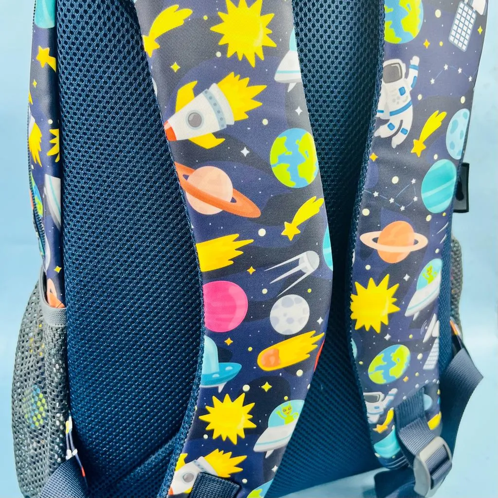 Cute Space Universe / Dinos / Unicorns Printed Large Capacity Backpack For Kids