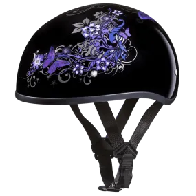 D6-B D.O.T. Daytona Skull Cap - with Purple Butterfly