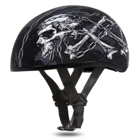 Daytona D.O.T Skull Cap Motorcycle Helmet with Skull Chains