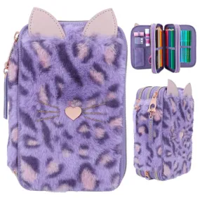 Depesche Topmodel Triple Pencil Case Lilac Leo Love