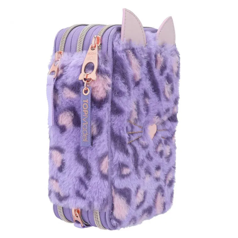 Depesche Topmodel Triple Pencil Case Lilac Leo Love