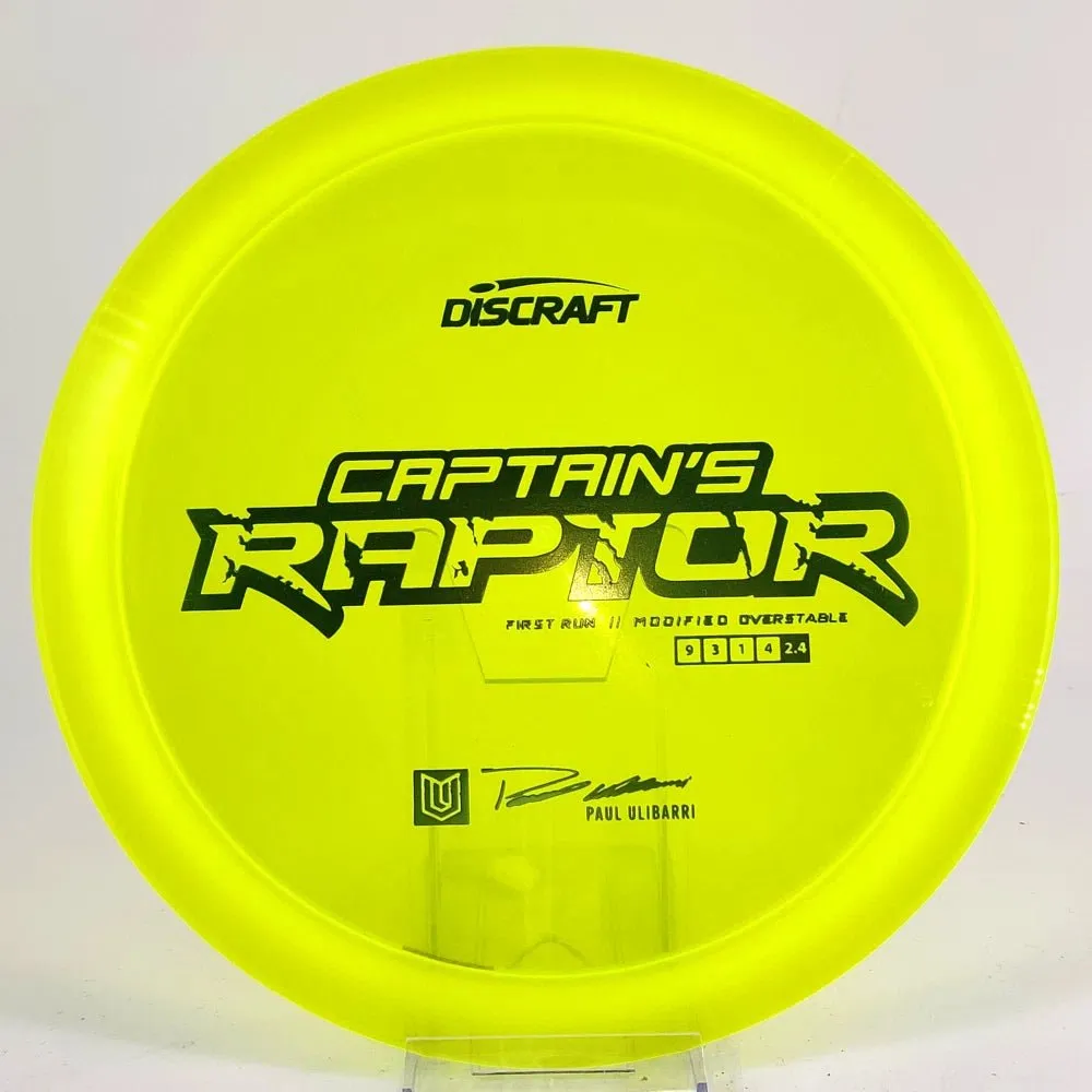 Discraft Paul Ulibarri Special Z First Run Captain's Raptor