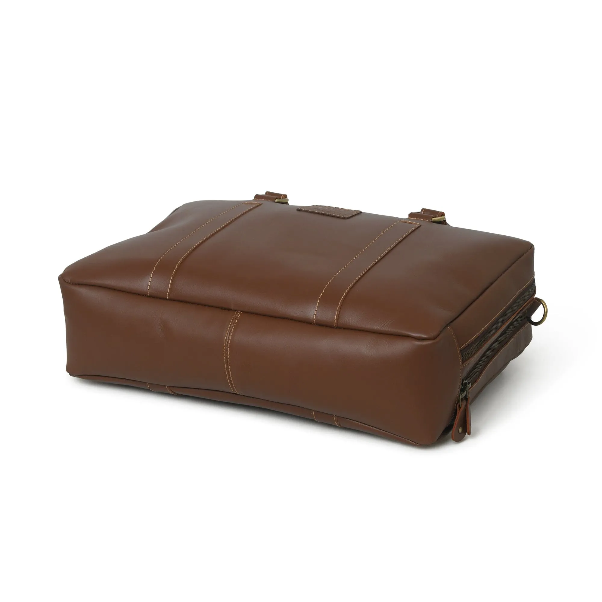 Dixon Brown Buffalo Leather Laptop Office Briefcase