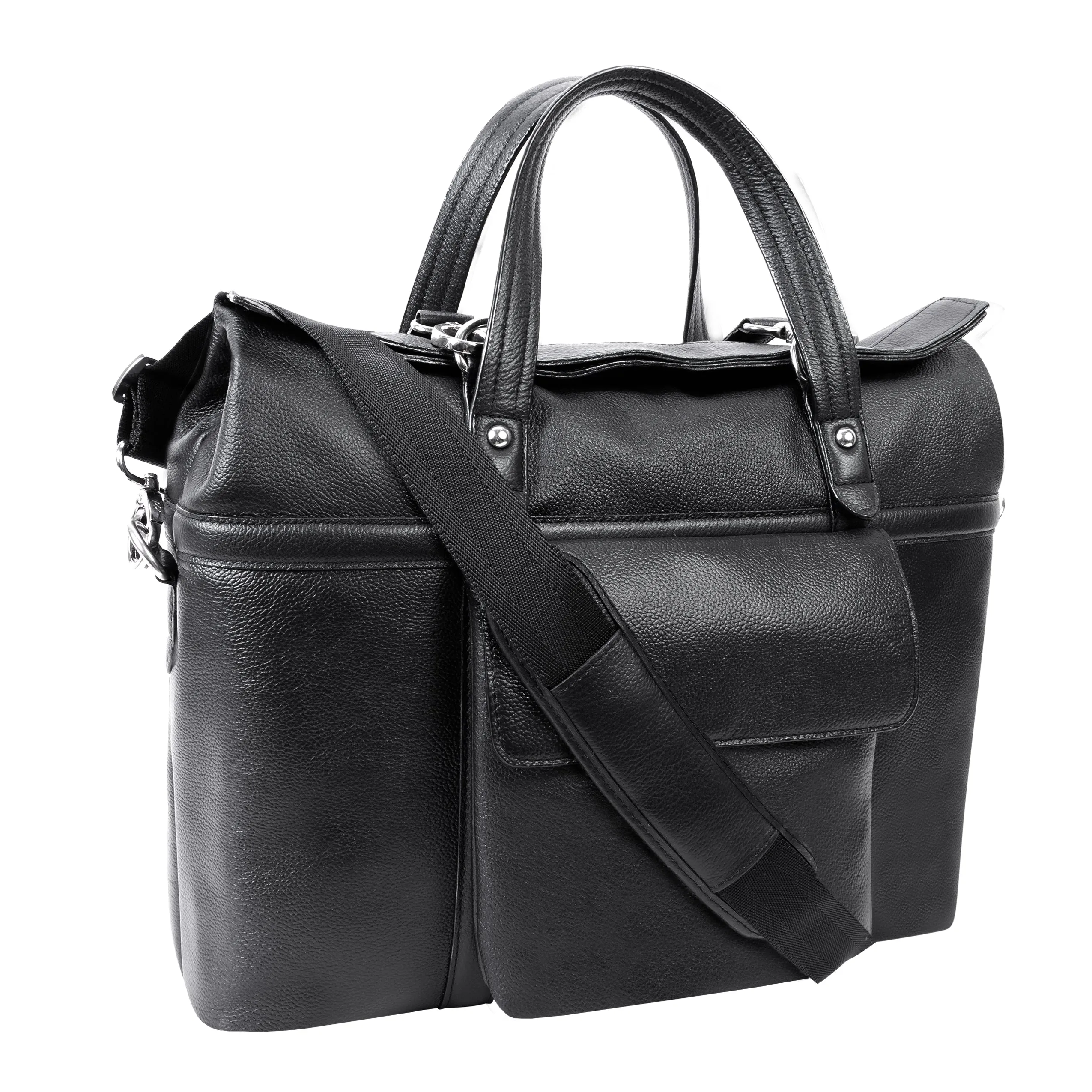 EDGEFIELD | 17” Leather Roll-Top Laptop Briefcase