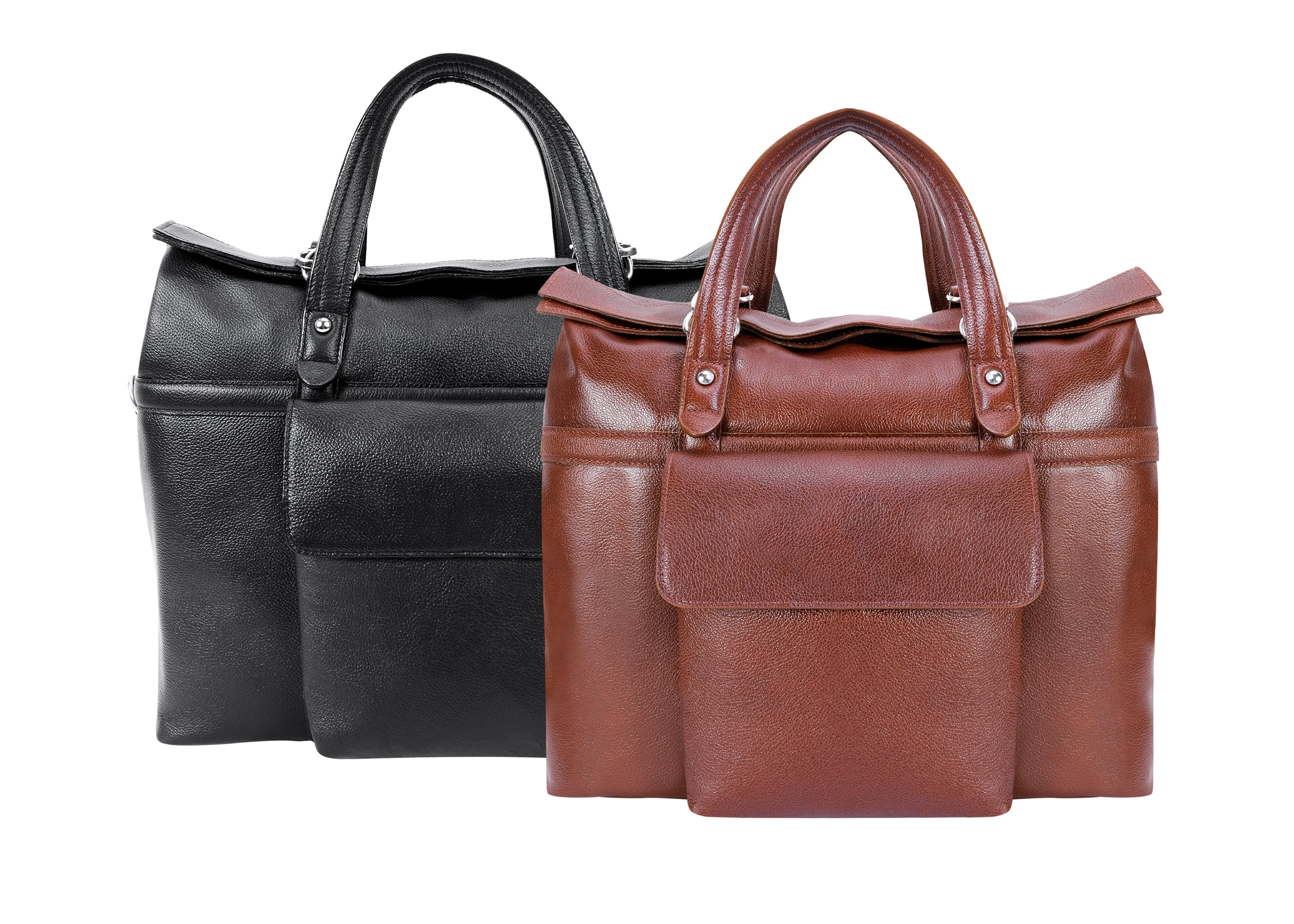 EDGEFIELD | 17” Leather Roll-Top Laptop Briefcase