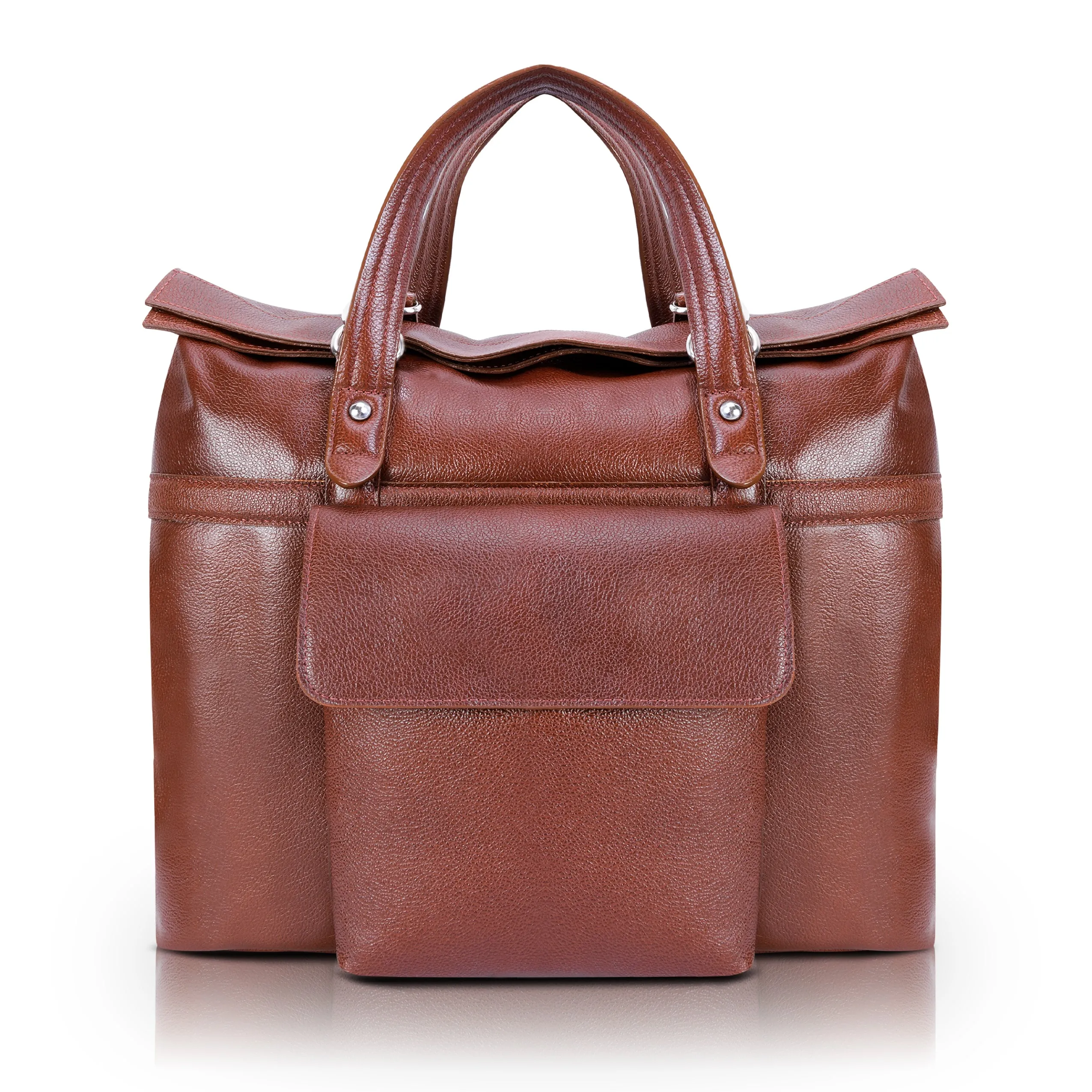 EDGEFIELD | 17” Leather Roll-Top Laptop Briefcase