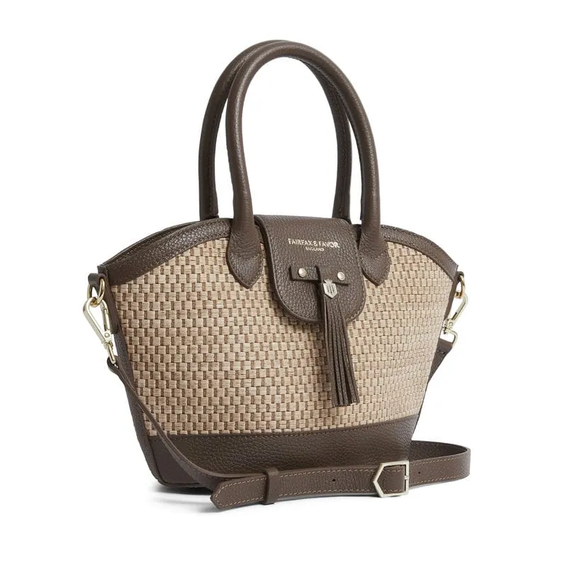 Fairfax & Favor Mini Windsor Basket Ladies Handbag - Tan Leather