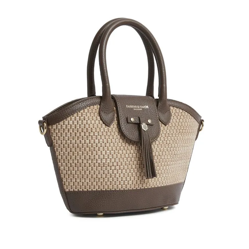 Fairfax & Favor Mini Windsor Basket Ladies Handbag - Tan Leather