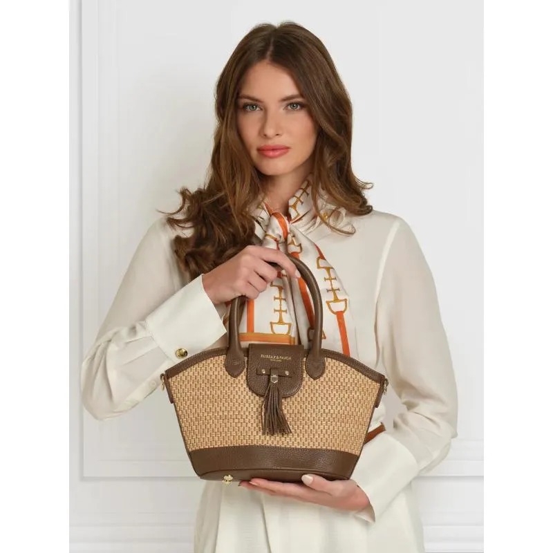 Fairfax & Favor Mini Windsor Basket Ladies Handbag - Tan Leather