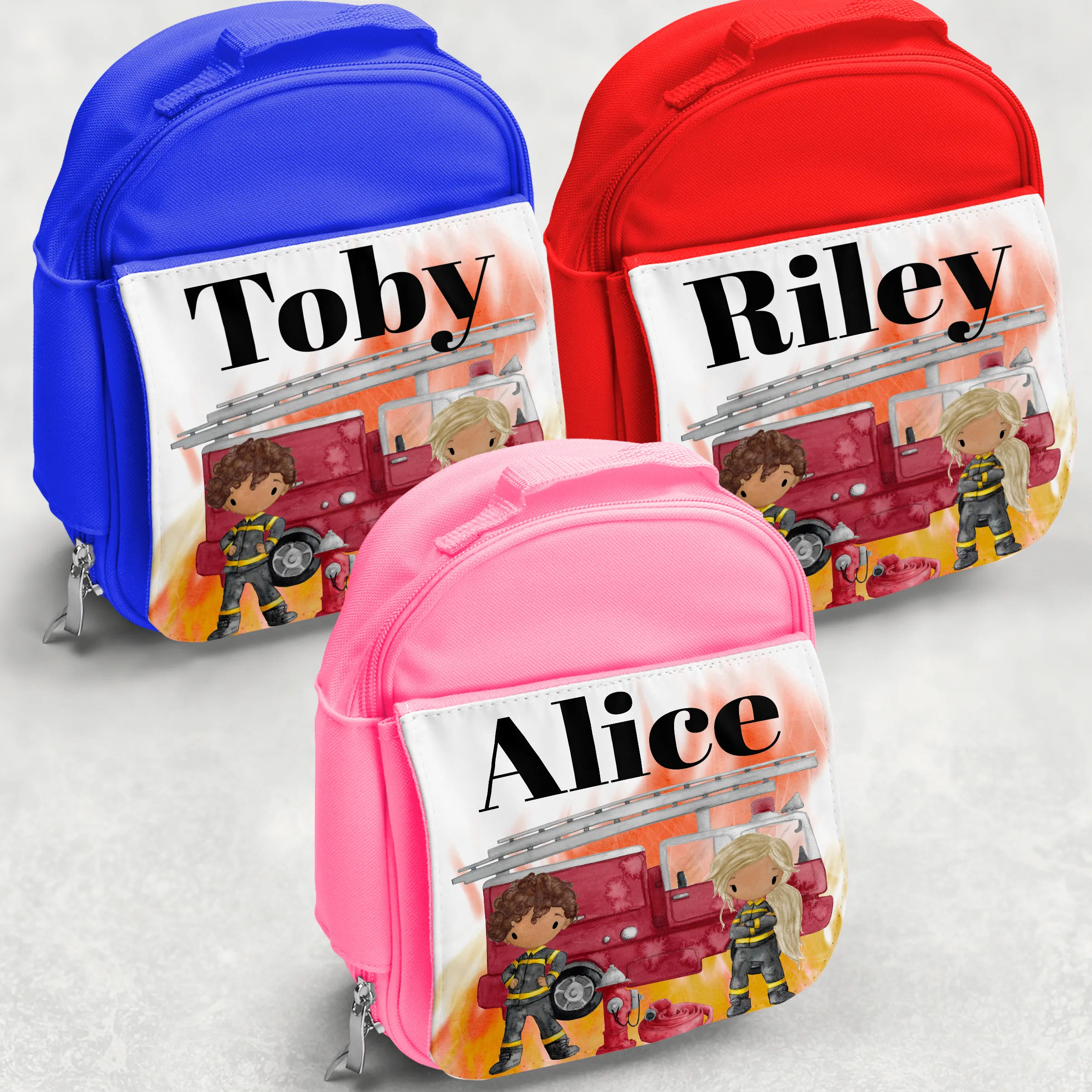 Firefighter Personalised Kids Insulated Lunch Bag