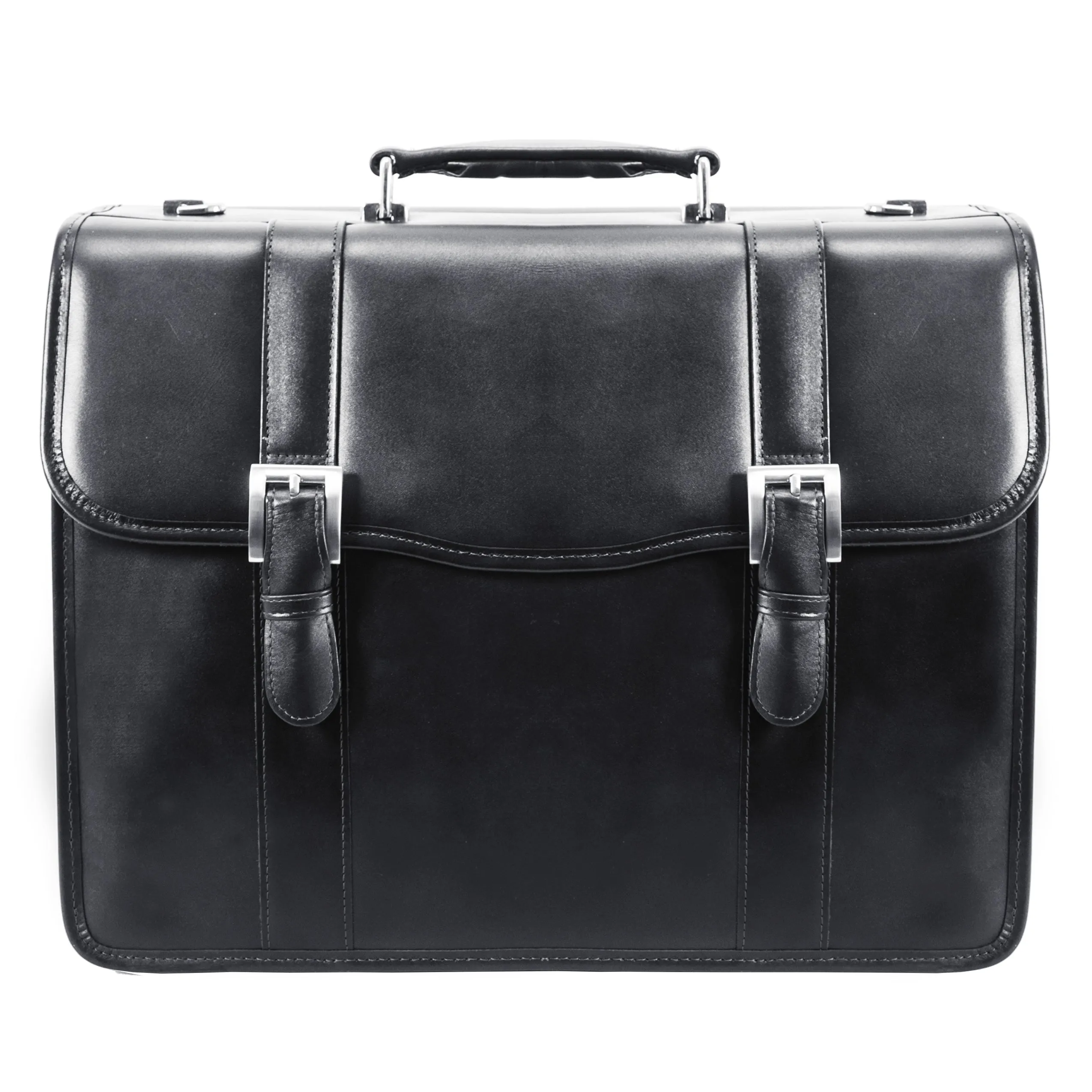 FLOURNOY | 15” Leather Double-Compartment Laptop Briefcase