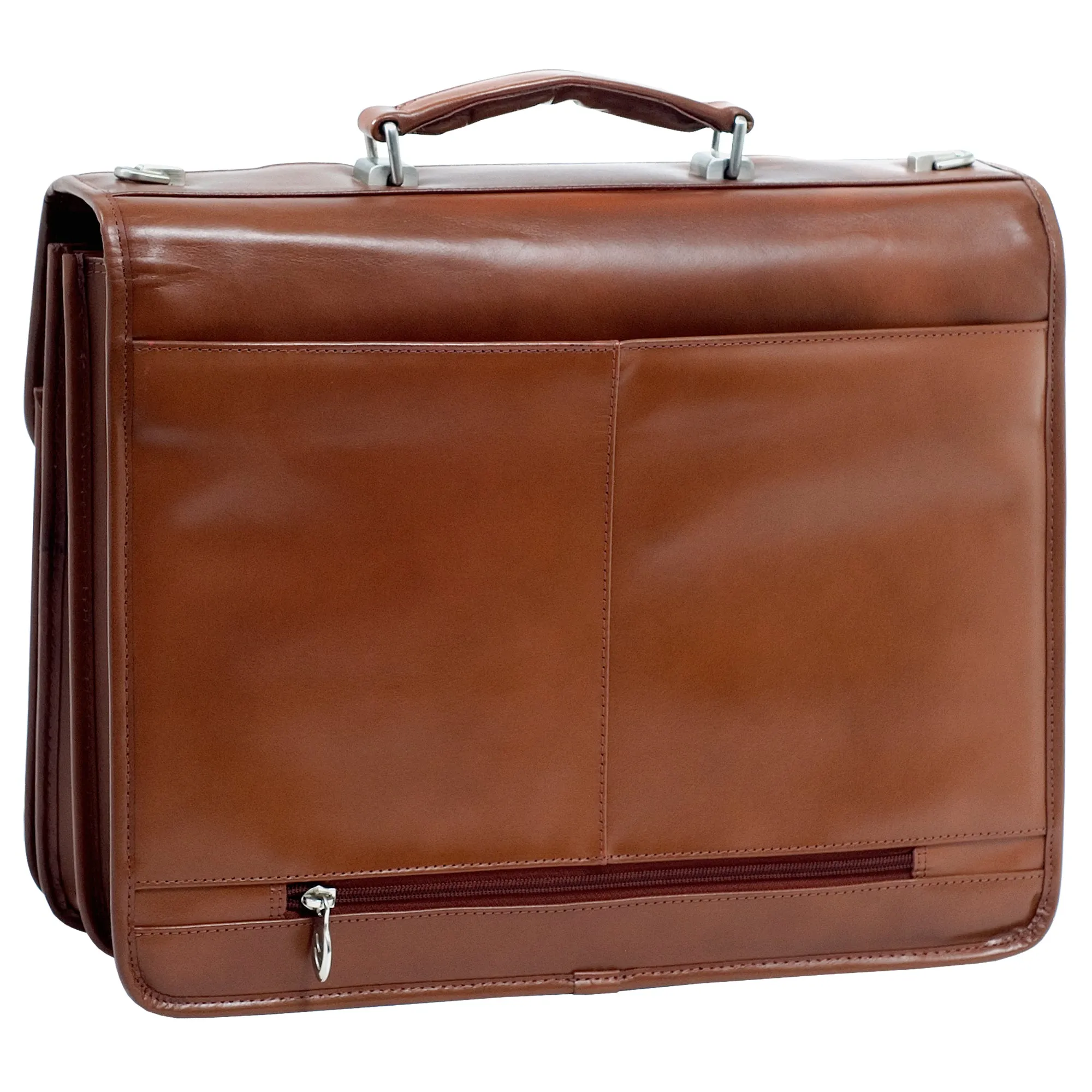 FLOURNOY | 15” Leather Double-Compartment Laptop Briefcase