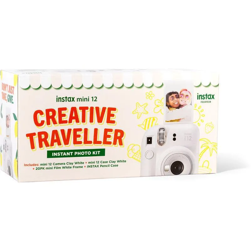 Fujifilm Instax Mini12 Creative Traveller Instant Photo Kit (Clay White)