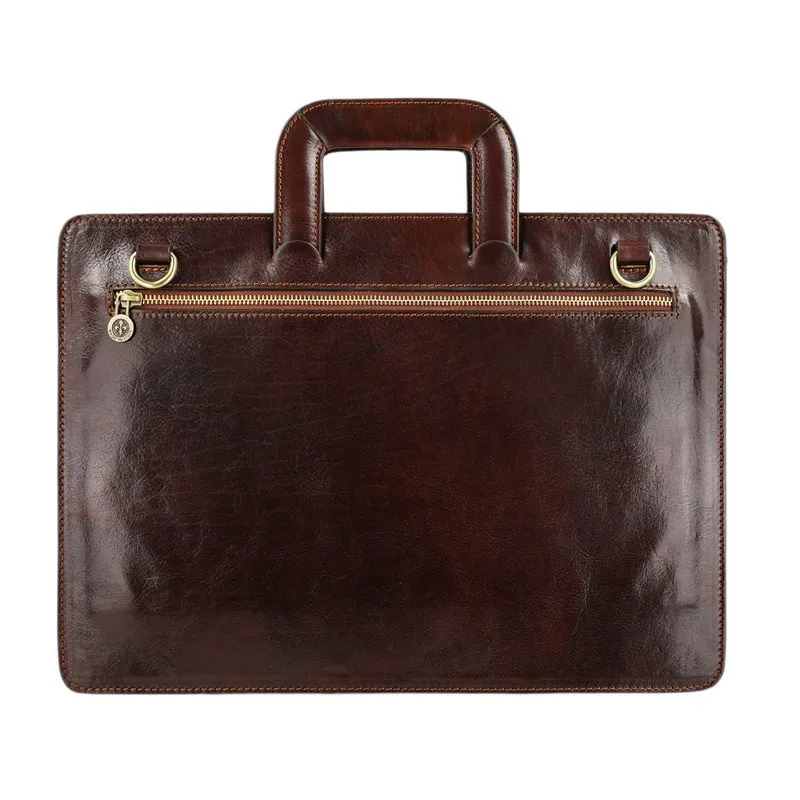 Full Grain Italian Leather Briefcase - The Tempest