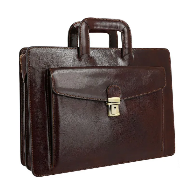 Full Grain Italian Leather Briefcase - The Tempest