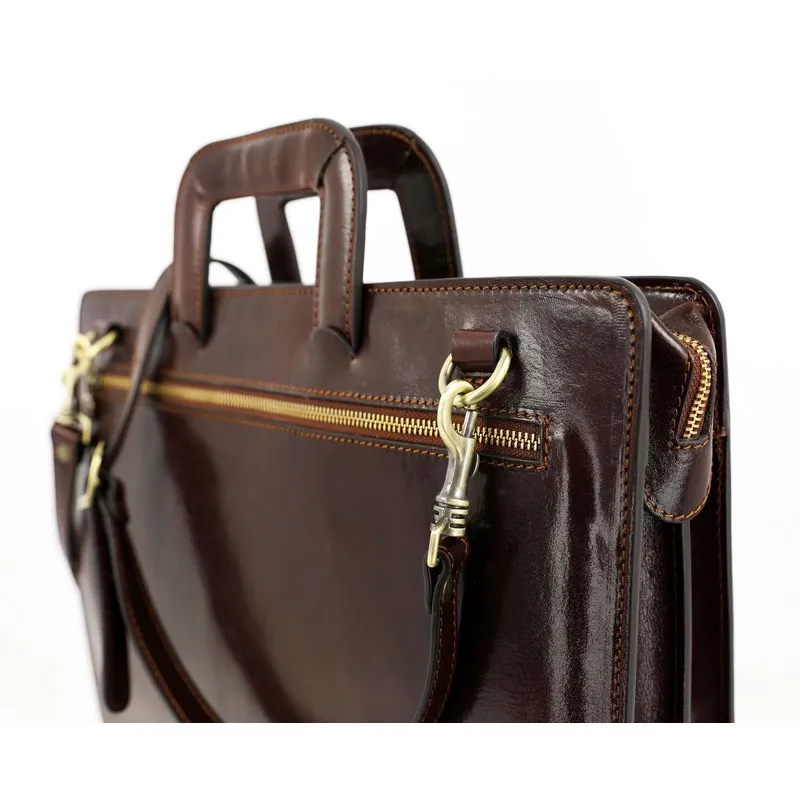 Full Grain Italian Leather Briefcase - The Tempest