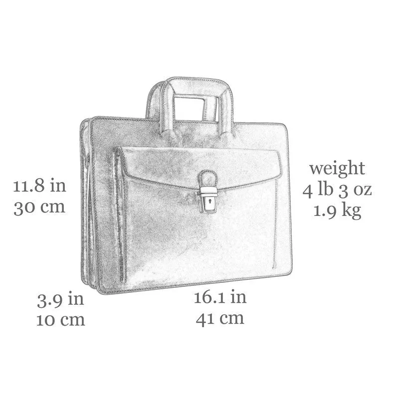 Full Grain Italian Leather Briefcase - The Tempest